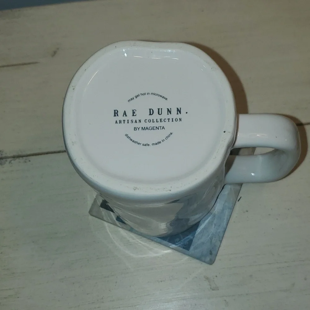 Rae Dunn “Blessed” coffee mug cup off white good used condition